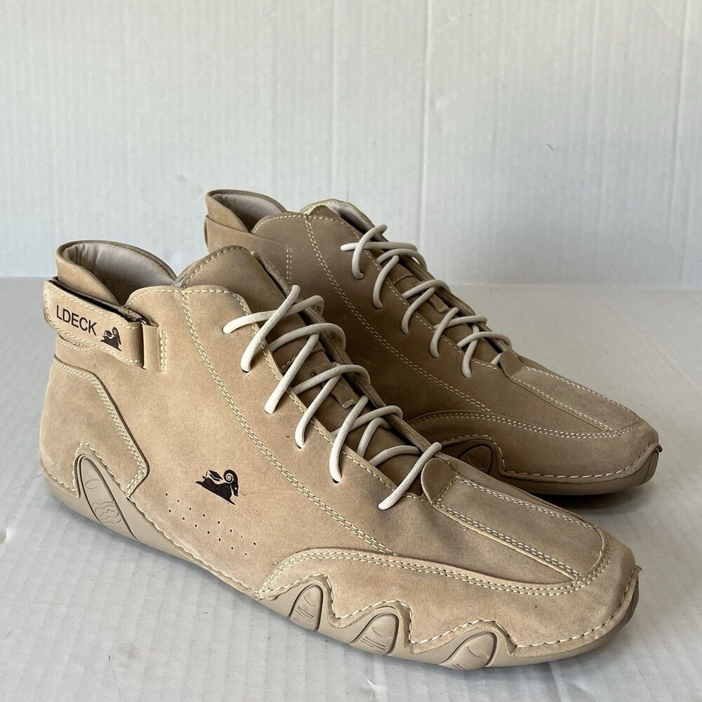 L Deck Outdoor Hiking Chukka Boots Beige Suede Barefoot Minimalist Adjustable 13